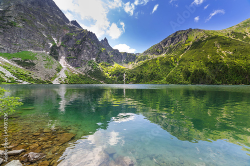 Canvas Print Beautiful scenery of Tatra mountains and lake in Poland