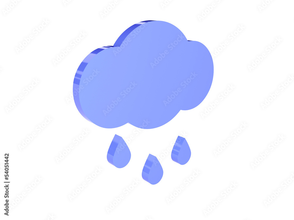 Rainy cloud icon over white background. Concept 3D illustration. Rainy cloud icon over white background. Concept 3D illustration.