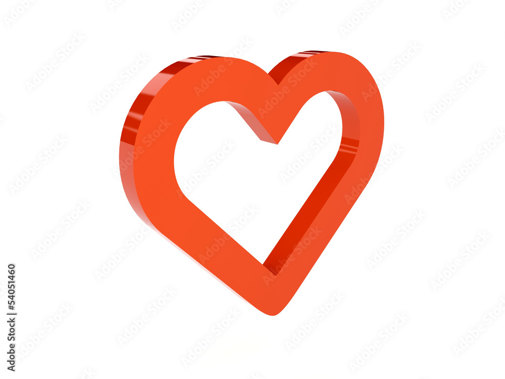 Heart icon over white background. Concept 3D illustration. Heart icon over white background. Concept 3D illustration.