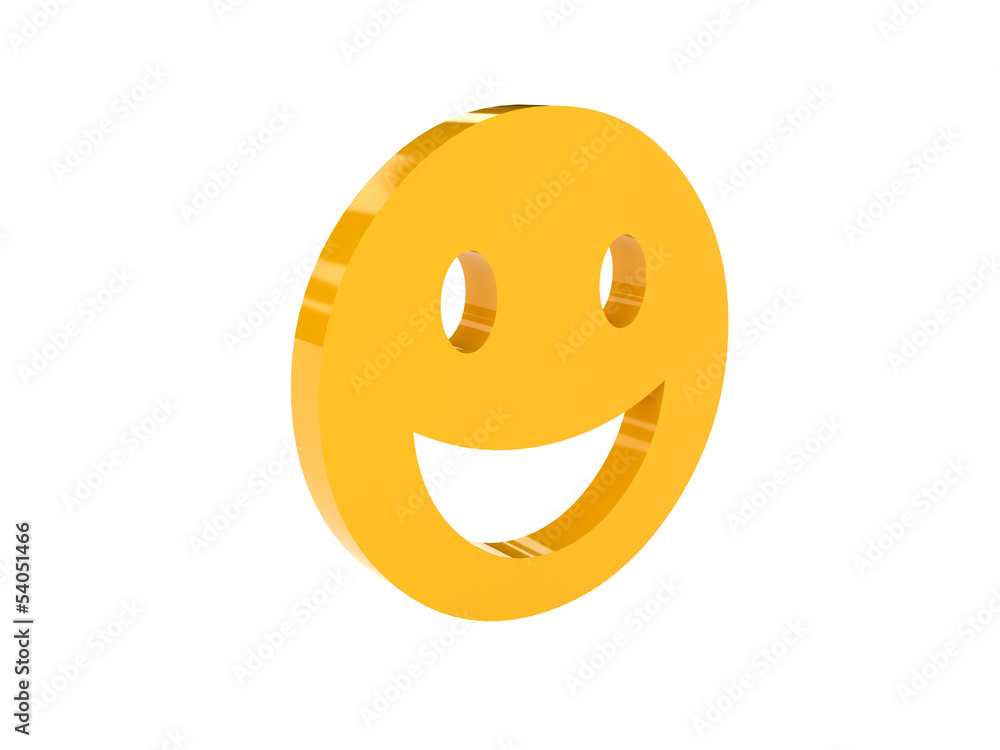 Fototapeta premium Laugh face icon over white background. Concept 3D illustration.