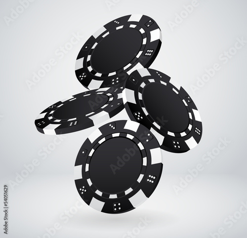 Illustration of Falling Poker Chips