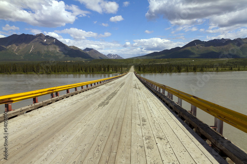 wooden bridge over river