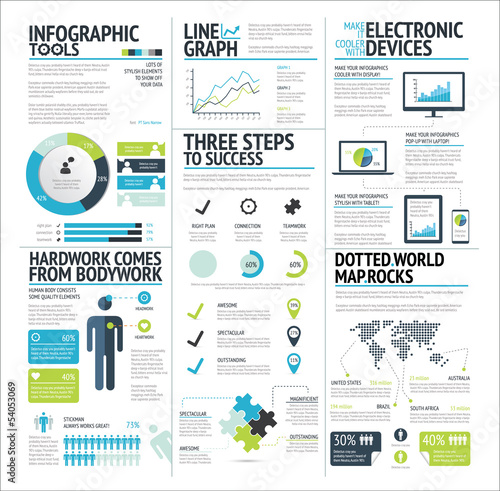 Big set of infographic elements lime green vector EPS10