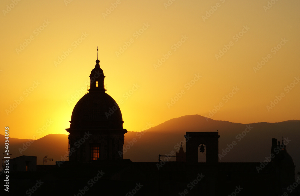 Palermo view at sunset