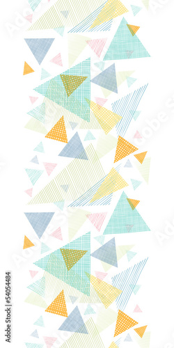 Vector abstract fabric triangles vertical seamless pattern