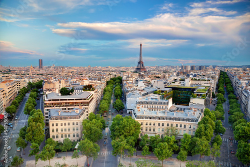 Rooftop view on the Eiffel Tower, Paris, France