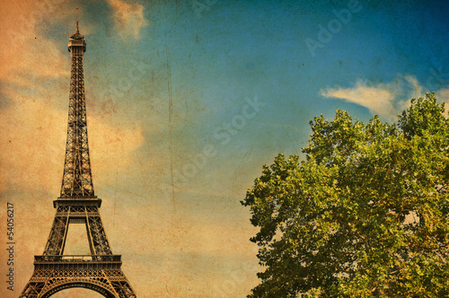 Paris vintage postcard