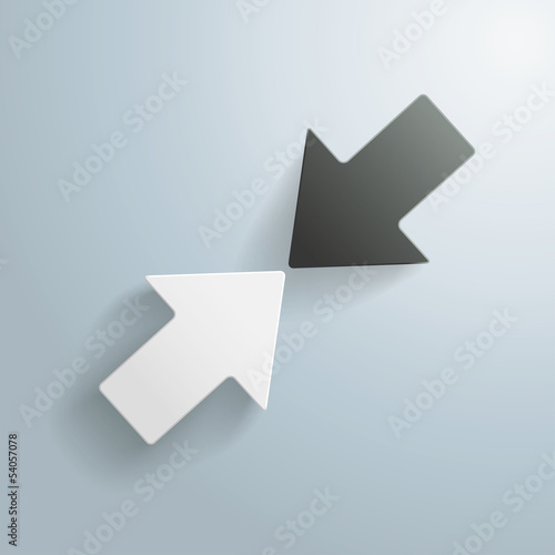 Two Arrows Black And White Opposition