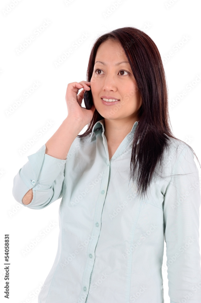 Portrait einer Geschäftsfrau mit Mobiltelefon Portrait einer Geschäftsfrau mit Mobiltelefon