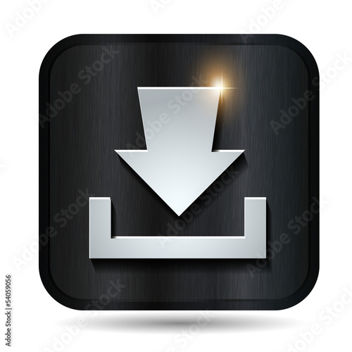 metallic download vector button