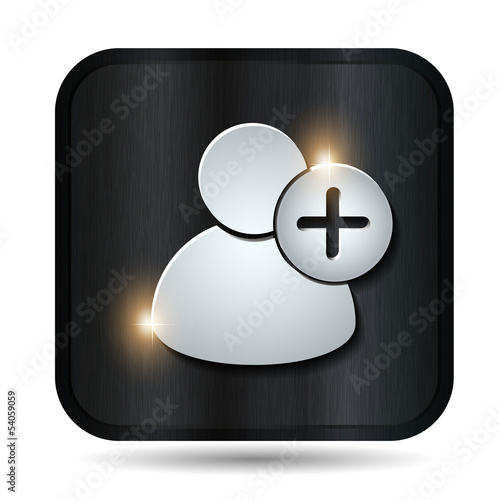 metallic add friend vector button
