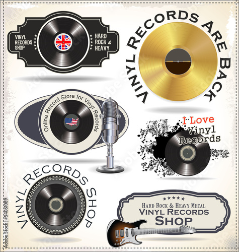 Vinyl records labels