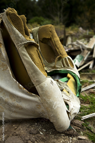 What's left over of an old sofa