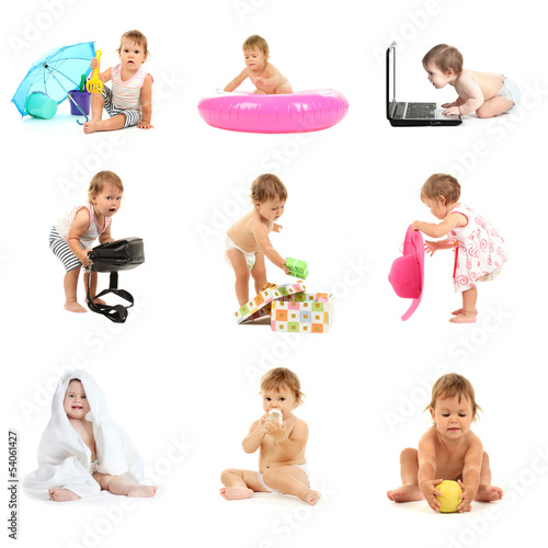 Set of cute baby isolated o...