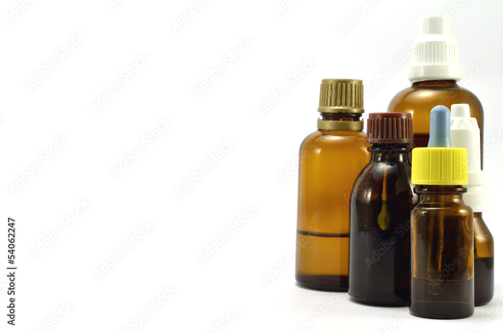 brown bottle with a medicine brown bottle with a medicine