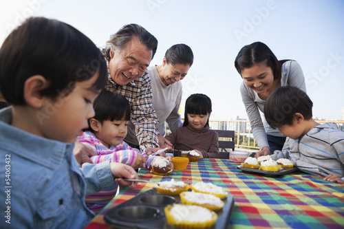 Birthday party  multi-generation family