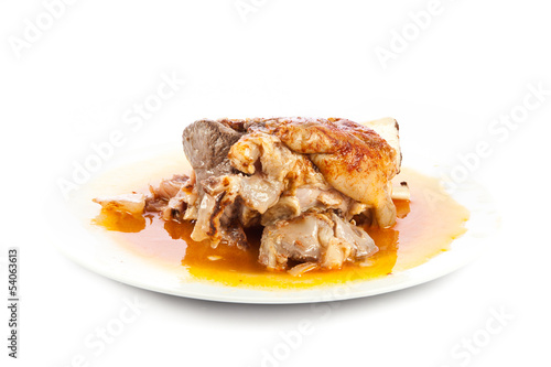  knuckle of pork isolated on white