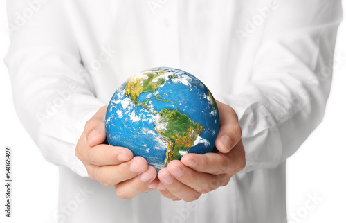 Globe ,earth in hand
