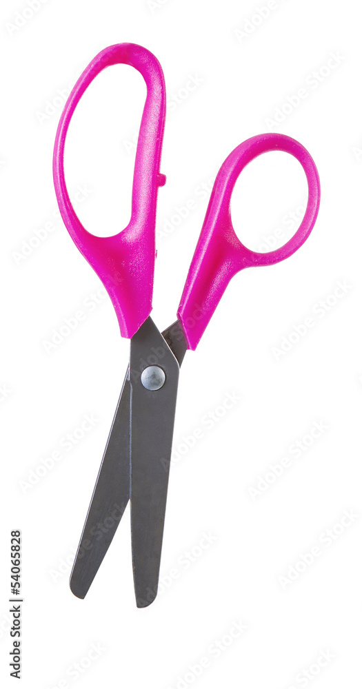 Pink Scissors on White Background Pink Scissors on White Background