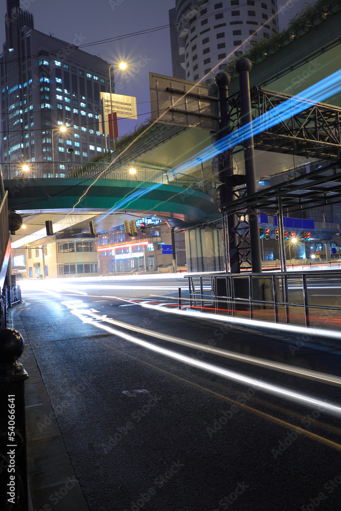 Fototapeta premium Night move light in Highway