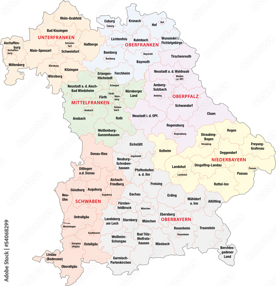 Bayern, Regierungsbezirke, Landkreise