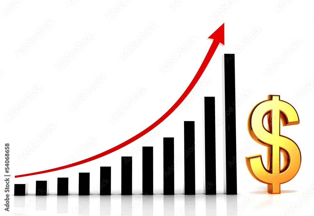 Business graph and Dollar Business graph and Dollar
