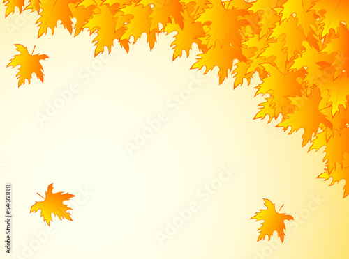 background in warm colors with yellow maple leaves.