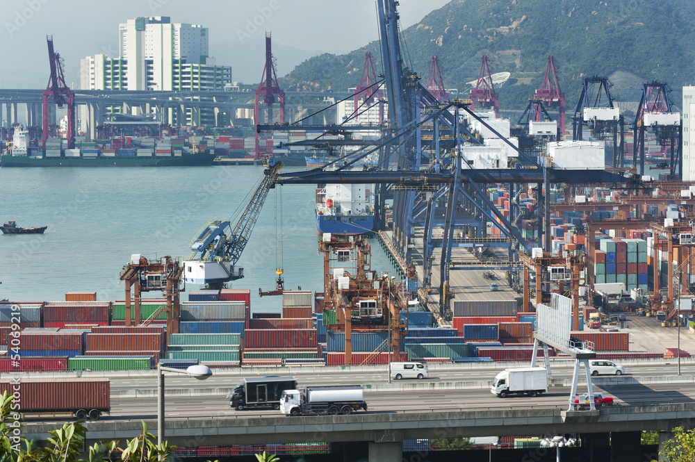commercial container port in Hong Kong