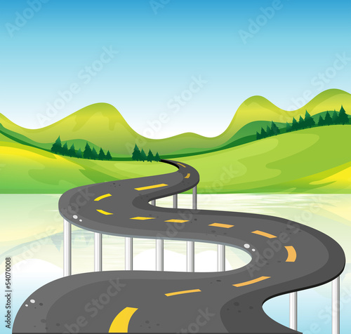 A very narrow curve road