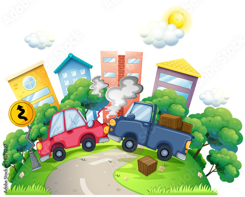 A car crash in the city