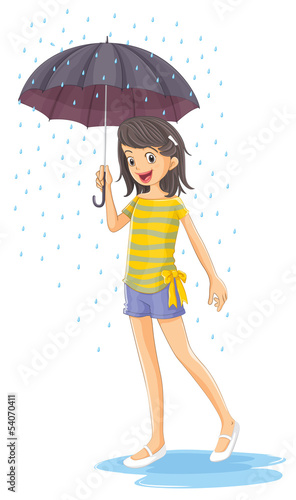 A girl holding an umbrella