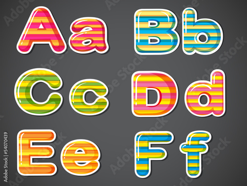 Letters in stripe colors