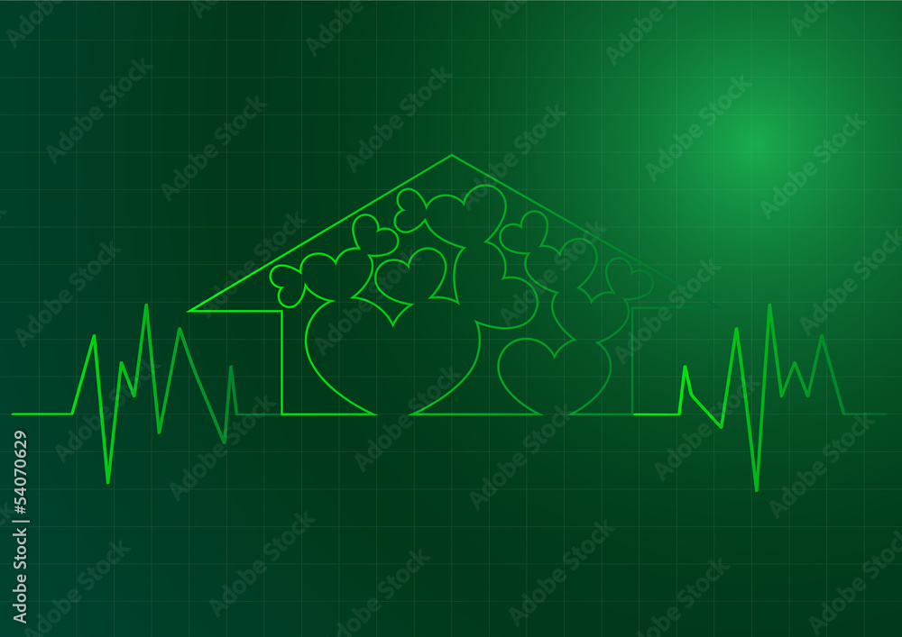 Obraz premium fine 3d image of cardio house stat with space for text