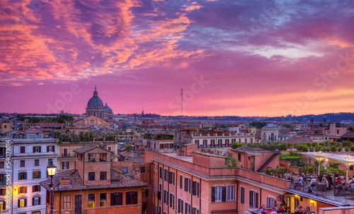 cityscape of Rome at sunset. Italy.