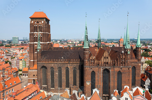 Cathedral in old town of Gdansk, Poland
