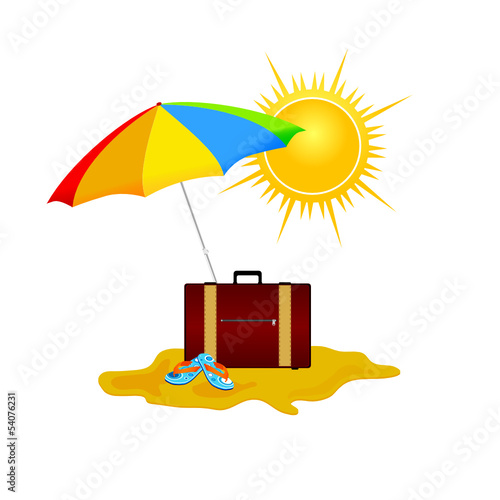 beach vector illustration on a color