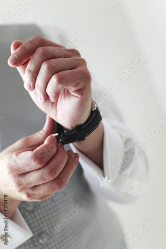 men's hand with a watch