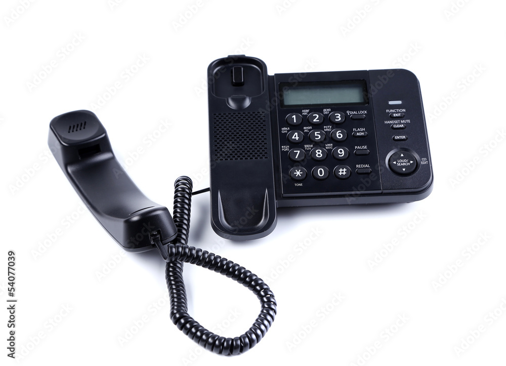 Black Office Phone isolated on white background Black Office Phone isolated on white background