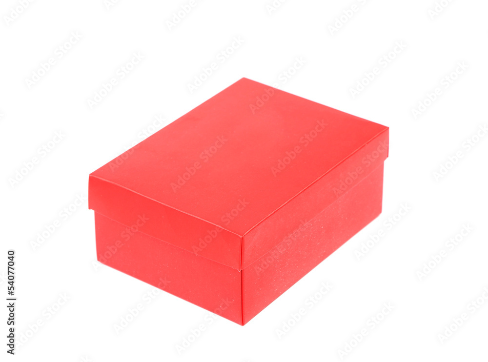 red shoe box isolated on a white background red shoe box isolated on a white background
