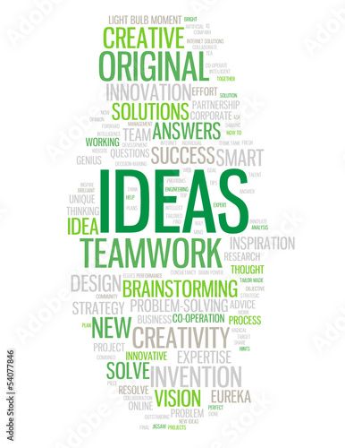 "IDEAS" Tag Cloud (innovation solutions smart problem solving)