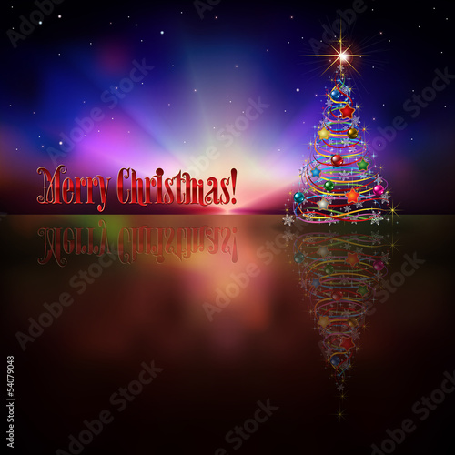 Abstract background with Christmas tree