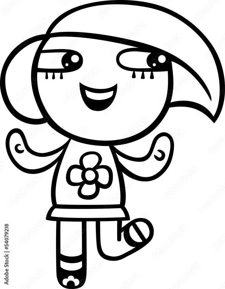 cartoon kawaii girl coloring page cartoon kawaii girl coloring page
