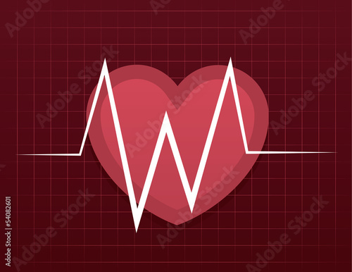 EKG grid with large heart