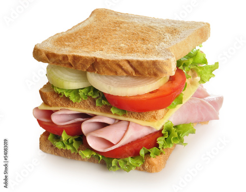 Sandwich con jamón y queso.