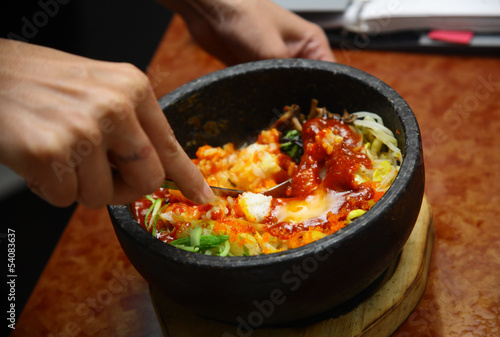 Korean cuisine with mashing