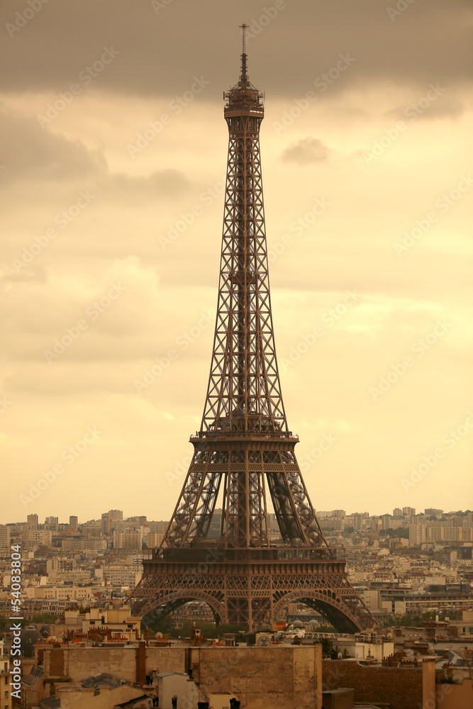 panoramic Eiffel Tower, Paris,