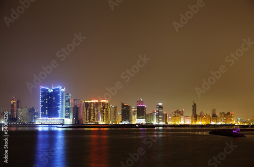 Spectacular illuminated HDR photograph of Juffair skyline