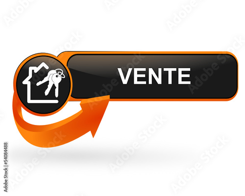 vente maison sur bouton web design orange