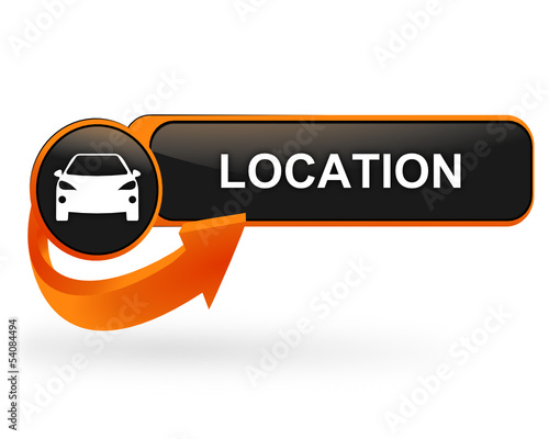 location voiture sur bouton web design orange