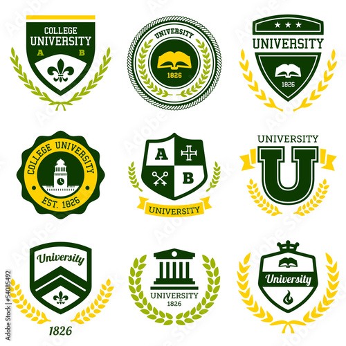 University and college crests
